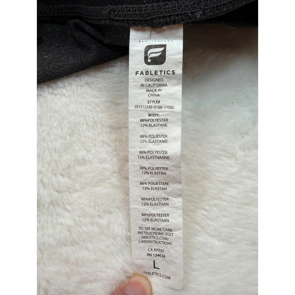 Fabletics Womens Gray Orange Zipper Pocket Crop Leggings Capris CS1512336 L
